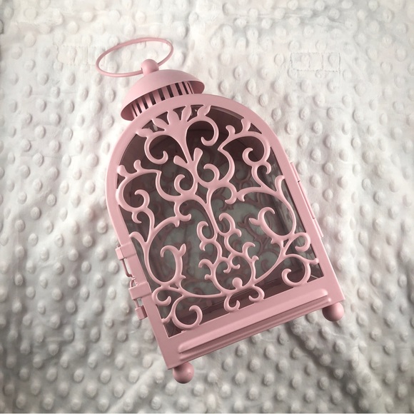 Ikea Pink Metal and Glass Lantern Candle Holder - Picture 2 of 7